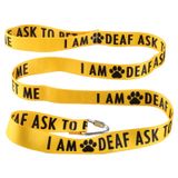 BLUPARK Komik Köpek Tasma Kol Ben Sağırım Beni Evcil Hayvan Sor Köpek Tasma Yürüyüş Eğitimi Köpek Tasmaları Köpek Sahibi Pet Lover Hediye (I Am Deaf Ask to Pet Me-YE)