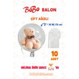 Blur Home BOBO Balon Çift Ağızlı 30 İnç (76 cm) Dev Şeffaf Esnek (10'lu Paket) - Pera Balon