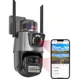 Blur Inter INT-CMR45 3 Kameralı Icsee Xmeye Yazılımlı UHD Ptz Güvenlik Kamerası - Gri