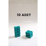 Blurix Mini Sonsuz Küp Infinity Küp – Stres Atıcı, Eğlenceli ve Taşınabilir Fidget Oyuncağı (10 Adet) - Turkuaz