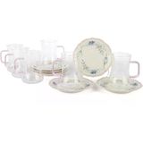 Blush Palas Çay Seti 6'Li Cam Bardak Ve Porselen Tabak 180Ml