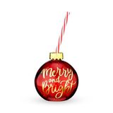 Blush Süs İçecek Bardağı, Noel Ağacı Süsleme Cam, Tatil İçecek Takımı, Vintage Stil Noel Partisi Dekorasyonu Nane Şeritli Şarap Küresi Yeniden Kullanılabilir Plastik Hasır, 396,9 g