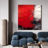 Blutrot Yağlı Boya Dokulu Tablo 90X120 Siyah Çerçeveli