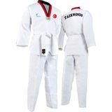 Bluu Ay Yıldız Baskılı Pum Yaka Taekwondo Elbisesi Dobok Tekvando Elbisesi - Beyaz - 110 cm