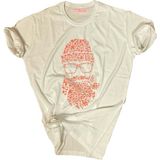 Bluu Baskılı Tişört Outdoor Normal Kalıp Tshirt - 2XL - Bej