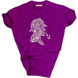 Bluu Baskılı Tişört Outdoor Normal Kalıp Tshirt - 2XL - Mor
