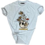 Bluu Baskılı Tişört Outdoor Normal Kalıp Tshirt - Beyaz