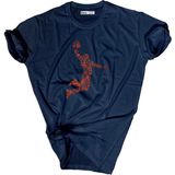 Bluu Baskılı Tişört Outdoor Normal Kalıp Tshirt - Lacivert