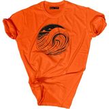 Bluu Baskılı Tişört Outdoor Normal Kalıp Tshirt - Turuncu