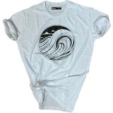 Bluu Baskılı Tişört Outdoor Normal Kalıp Tshirt - XL - Beyaz