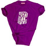 Bluu Baskılı Tişört Outdoor Normal Kalıp Tshirt - XL - Mor