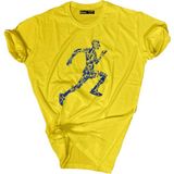 Bluu Baskılı Tişört Outdoor Normal Kalıp Tshirt - XS - Sarı
