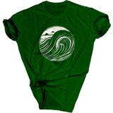 Bluu Baskılı Tişört Outdoor Normal Kalıp Tshirt - Yeşil
