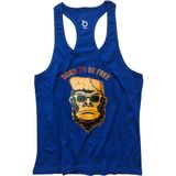 Bluu Bornfree Fitness Gym Tank Top Sporcu Atleti - Saks Mavi