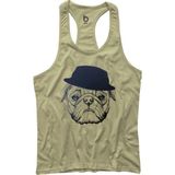 Bluu Curious Fitness Gym Tank Top Sporcu Atleti - Bej