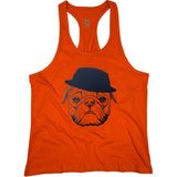 Bluu Curious Fitness Gym Tank Top Sporcu Atleti - XL - Turuncu