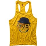 Bluu Curiouscool Fitness Gym Tank Top Sporcu Atleti - Sarı