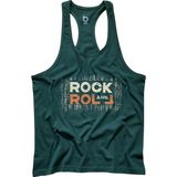 Bluu Fitness Sporcu Atleti Rock and Roll Yeşil Renk L Beden Özellikli Gym Tank Top