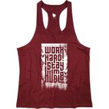 Bluu HMBLW Bordo Beyaz Fitness Gym Tank Top Erkek Sporcu Atleti