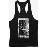 Bluu Hmblw Siyah Beyaz Desenli Fitness Gym Tank Top Sporcu Atleti Nefes Alabilir Kumaş - 2XL - Siyah - Beyaz