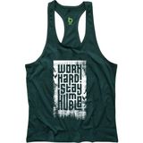 Bluu HMBLW Yeşil Beyaz Fitness Gym Tank Top Erkek Sporcu Atleti