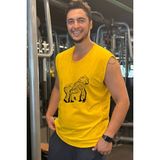 Bluu Kolsuz Spor T-shirt Tank Top Spor Atlet Fitness Atlet sari