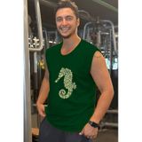 Bluu Kolsuz Spor T-shirt Tank Top Spor Atlet Fitness Atlet yesil
