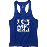 Bluu Lapalm Saks Fitness Gym Tank Top Erkek Sporcu Atleti