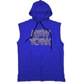 Bluu Newyorkstr Unisex Kapşonlu Kolsuz T-Shirt Fitness Atleti - XL - Saks Mavi
