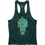 Bluu Ngup-W Fitness Gym Tank Top Yeşil Sporcu Atleti Nefes Alabilir Kumaş ile Rahat Kesim - XL