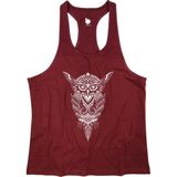 Bluu OWL Bordo Fitness Gym Tank Top Erkek Sporcu Atleti
