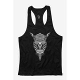 Bluu OWL Siyah Fitness Gym Tank Top Erkek Sporcu Atleti