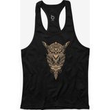 Bluu Owl Sporcu Atleti Fitness Gym Tank Top Renkli Desenli Nefes Alabilir Kumaş L Beden