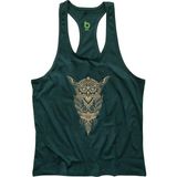 Bluu OWL Yeşil Fitness Gym Tank Top Erkek Sporcu Atleti