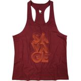 Bluu Savage Bordo Fitness Gym Tank Top Erkek Sporcu Atleti