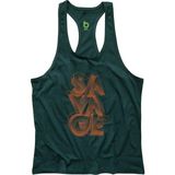 Bluu Savage Koyu Yeşil Fitness Gym Tank Top Erkek Sporcu Atleti