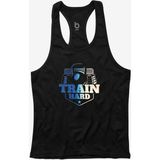 Bluu Trainhardx Fitness Gym Tank Top Sporcu Atleti - Siyah