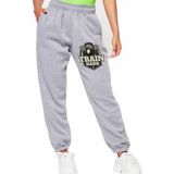 Bluu Unisex Mevsimlik Kumaş Elastik Bel Baskılı Joggers Pantolon Eşofman Altı Gri - XS