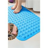 Bluvex Silikon Vantuzlu Banyo Matı Banyo Peti Banyo Peti Duş Kaydırmaz Pet Duşa Kabin Kaydırmaz 40*80CM - Mavi