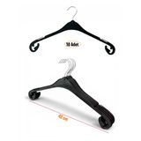 Bluz Askısı, Elbise Askısı, Tişört Askısı, Tunik Askısı, Gömlek Askısı, Siyah Renk, 43 cm, 10 Adet