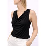 Bluz Kolsuz Degaje Yaka - Siyah-siyah