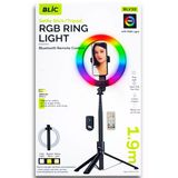 Blv30 1.9M Rgb Ring Light Selfie Stick Tripod - Bluetooth Kumandalı Led Halka Işık