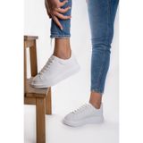 Blyss Kadın Erkek Beyaz Kalın Taban Günlük Spor Ayakkabı Sneaker