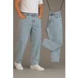 BM BALANCEMODA Erkek Mavi Kar Baggy Fit Likrasız Rahat Kesim Jean Pantolon