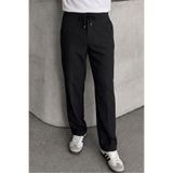 BM BALANCEMODA Erkek Siyah Rahat Kesim Beli Lastikli Bağcıklı Jogger Kumaş Pantolon