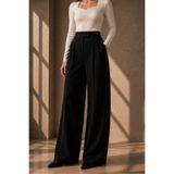 BM BALANCEMODA Kadın Likralı Cırt Kapama Siyah Palazzo Pantolon