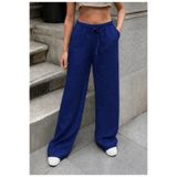 BM BALANCEMODA Siyah Keten Karışımlı Bol Kesim Pantolon