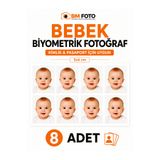 BM Foto 8 Adet Bebek Vesikalık ve Biyometrik Fotoğraf 5x6 cm – Kimlik ve Pasaport İçin Uygun