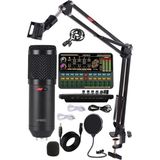 BM800 Live Platinium Set Efektli Ses Kartı Mikrofon Stand Kayıt Canlı Yayın Seti (Pc ve Telefon)