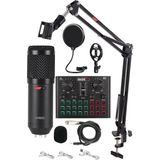 BM800 Live Set Efektli Ses Kartı Mikrofon Stand Kayıt Canlı Yayın Seti (Pc ve Telefon)